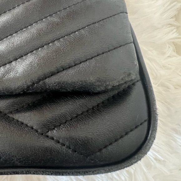 Tory Burch Kira Black Flap Chevron Bag small - Picture 10 of 11